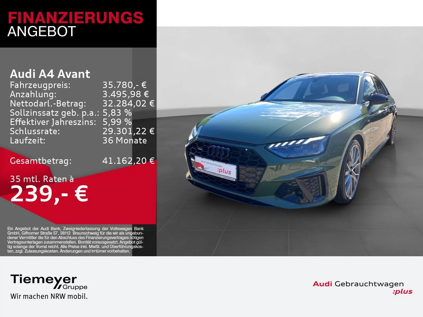 Audi A4 Avant 40 TSI Q 2x S LINE MATRIX AHK LM19